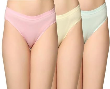 Be Perfect Daily Use Inner Wear Cotton Panties/Panty Brief for Women & Girls (Pack of 3) Multicolor