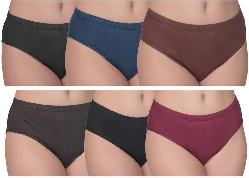 Be PerfectInner Wear Solid Pure Cotton Panties/Panty Brief for Women & Girls Multicolor (Pack of 6)