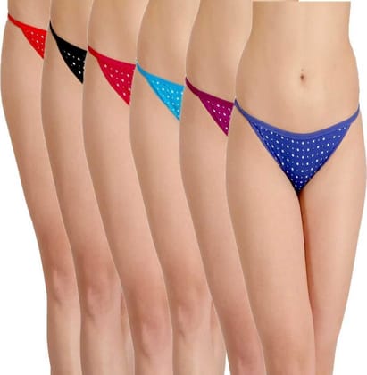 Be PerfectFashionable G-String Inner Wear Low Rise Printed Cotton Panties/Panty Brief for Women & Girls (Pack of 6)