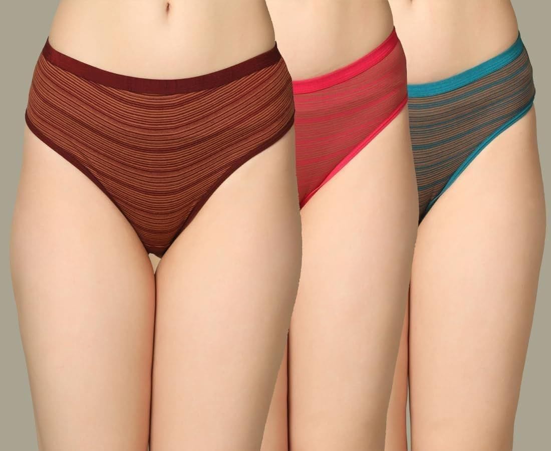 Be Perfect™ Comfort Inner Wear Printed Cotton Panties/Panty Brief for Women  & Girls (Pack of 3)