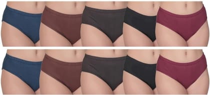 Be PerfectMore Comfortable Inner Wear Solid Cotton Panties/Panty Brief for Women & Girls (Pack of 10)