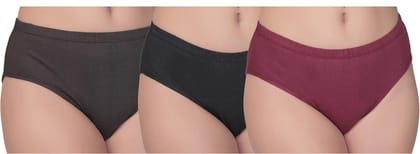 Be PerfectDaily Use Fashionable Inner Wear Solid Cotton Plain Panties/Panty Brief for Women & Girls (Pack of 3) Multicolor