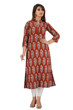 JAIPURETHNICWEAVES Women's Cotton Cambric Printed Straight Kurta