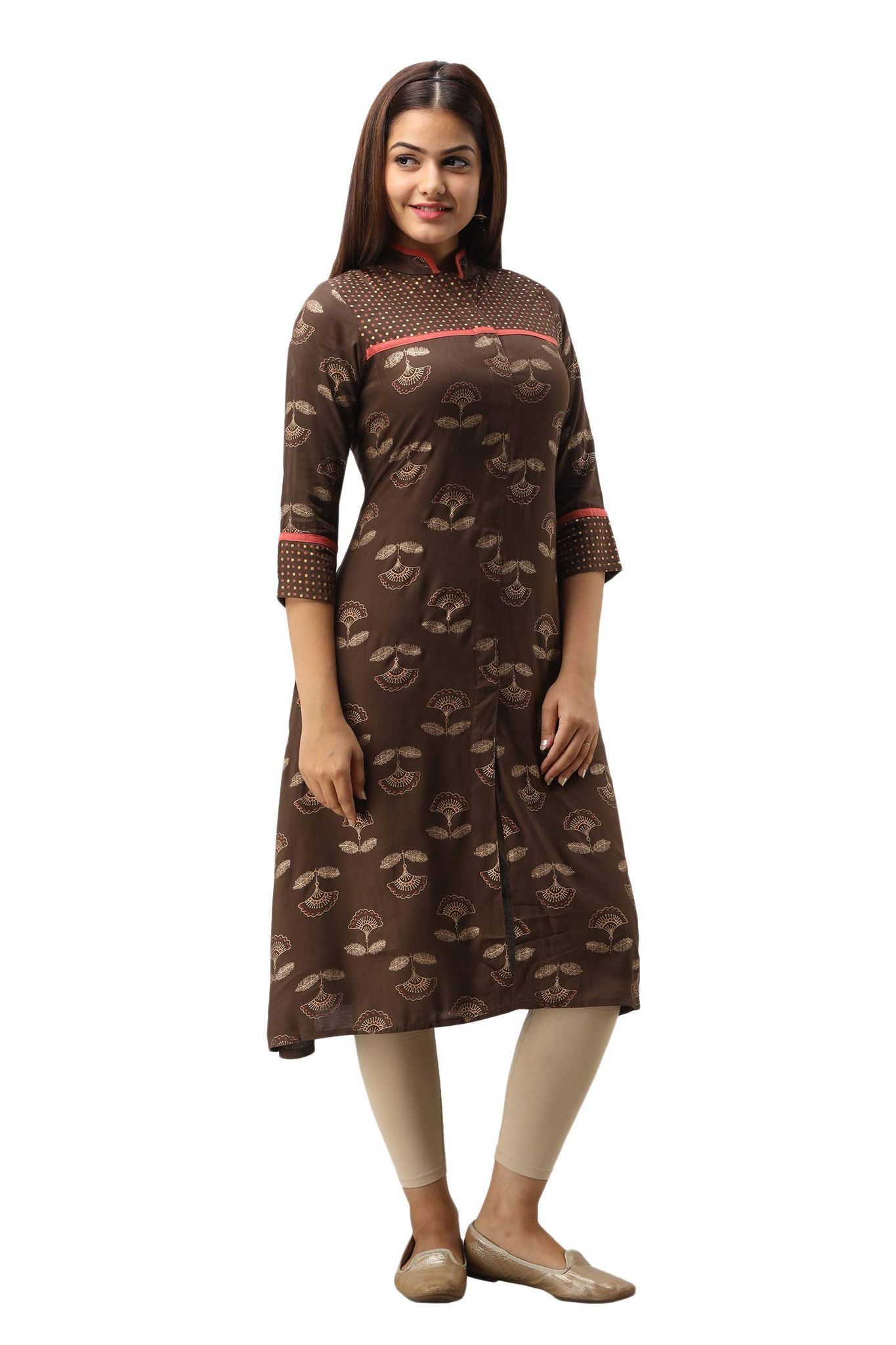 JAIPURETHNICWEAVES Women's Rayon Floral Printed A-Line Kurta