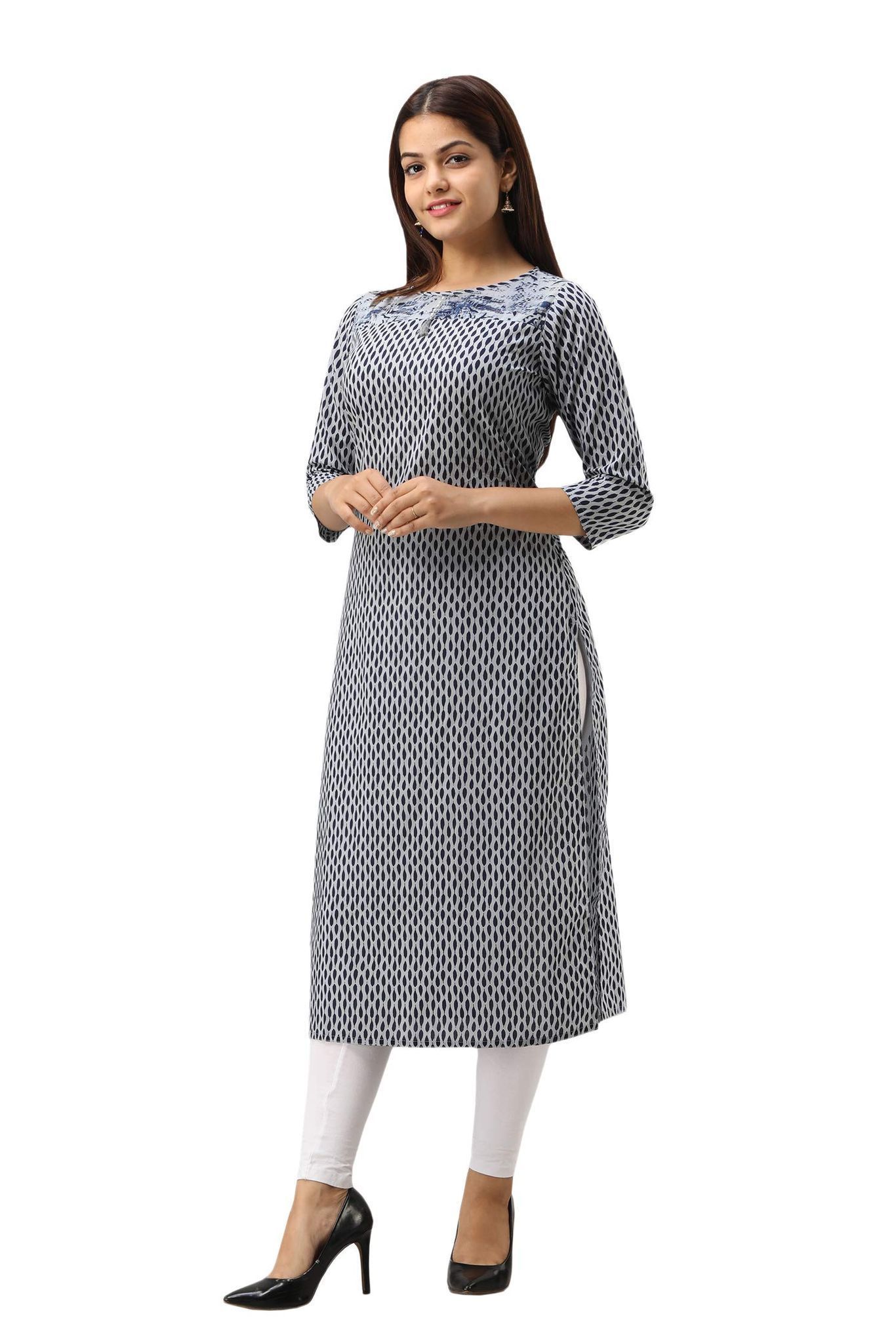 JAIPURETHNICWEAVES Women's Cotton Printed Straight Kurta