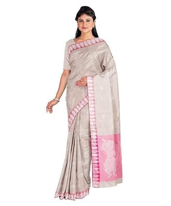 Dream Crushers Havey Silk Handwoven Beige-Pink Saree