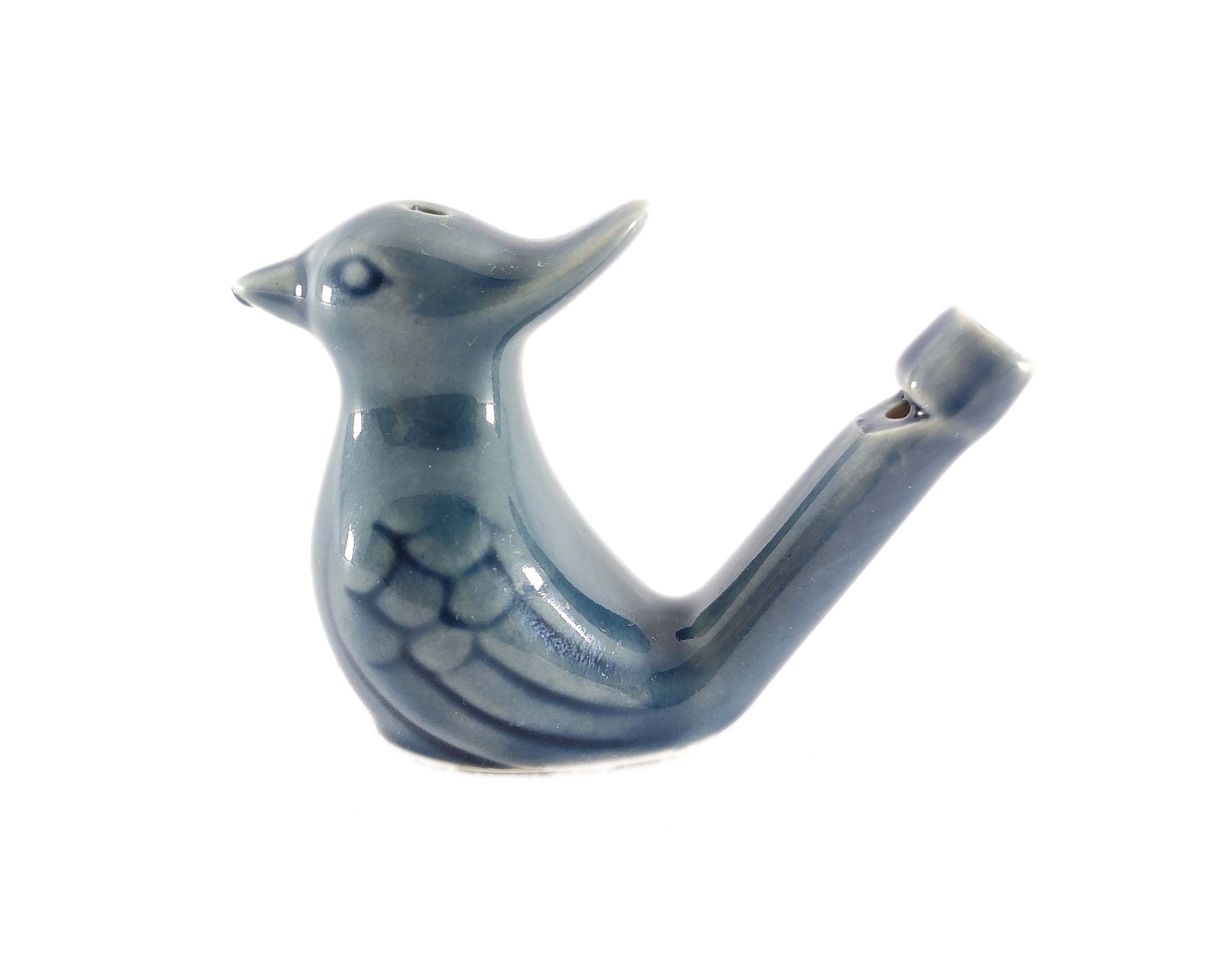 Ceramic Bird Water Whistle Musical - Education Toy - Fill The Water and Blow The Bird for Different Sounds / Clay Bird Water Whistle Terracotta Bird