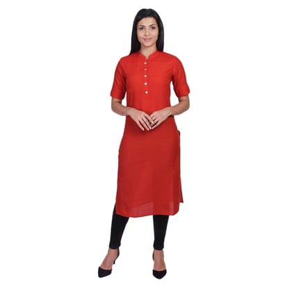 JAIPURETHNICWEAVES Women's Cotton Solid Straight Kurta