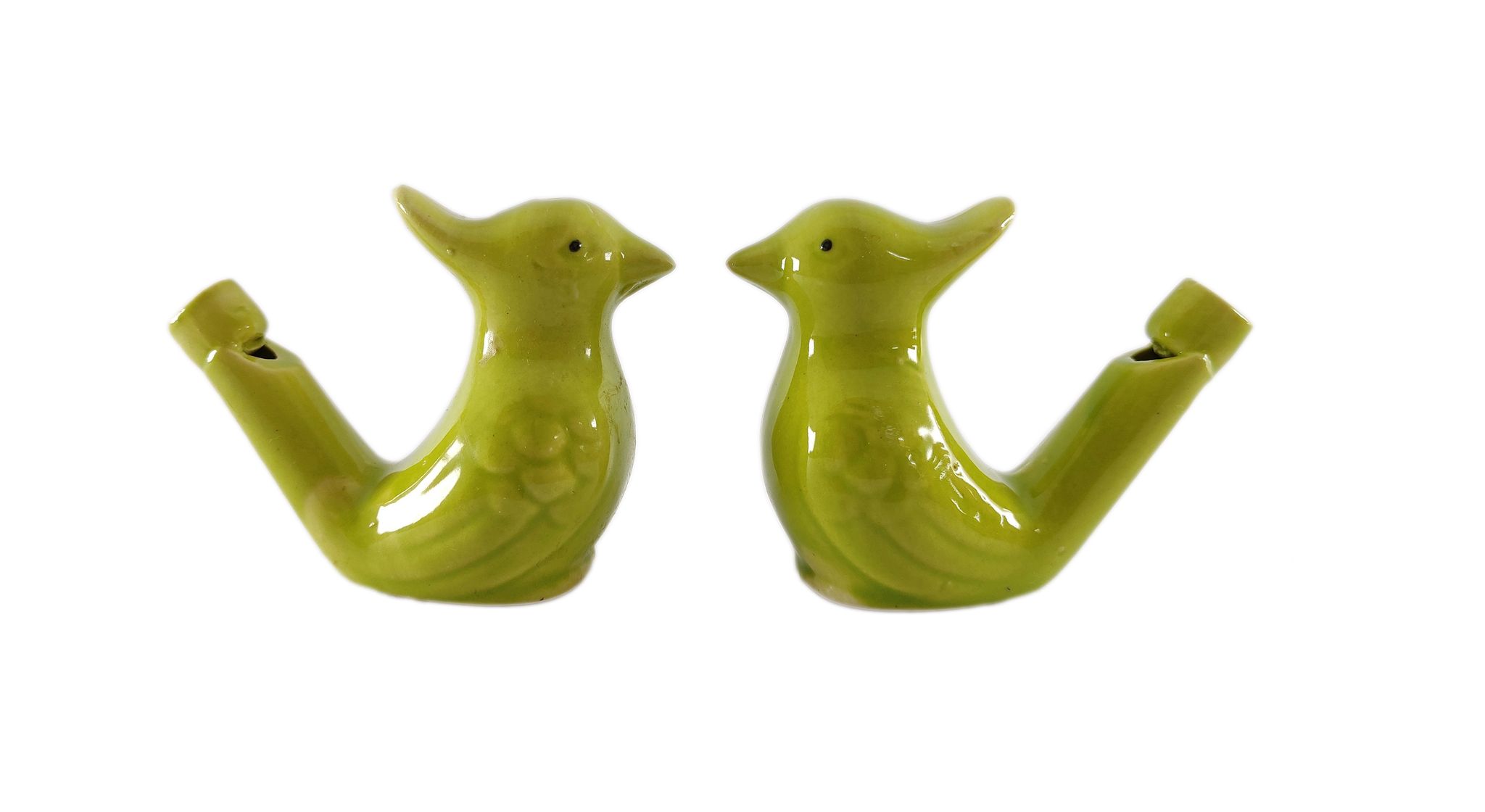 Set of ceramic bird water whistle musical instrument - fill the water and blow the bird for different sounds / clay bird water whistle terracotta bird