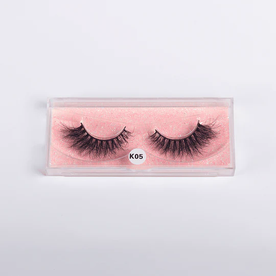 B.O.B.I Reusable Waterproof 15mm Faux Mink Natural Fluffy Wispy Long Kliche 5D Volume Eyelashes - 1 Pair