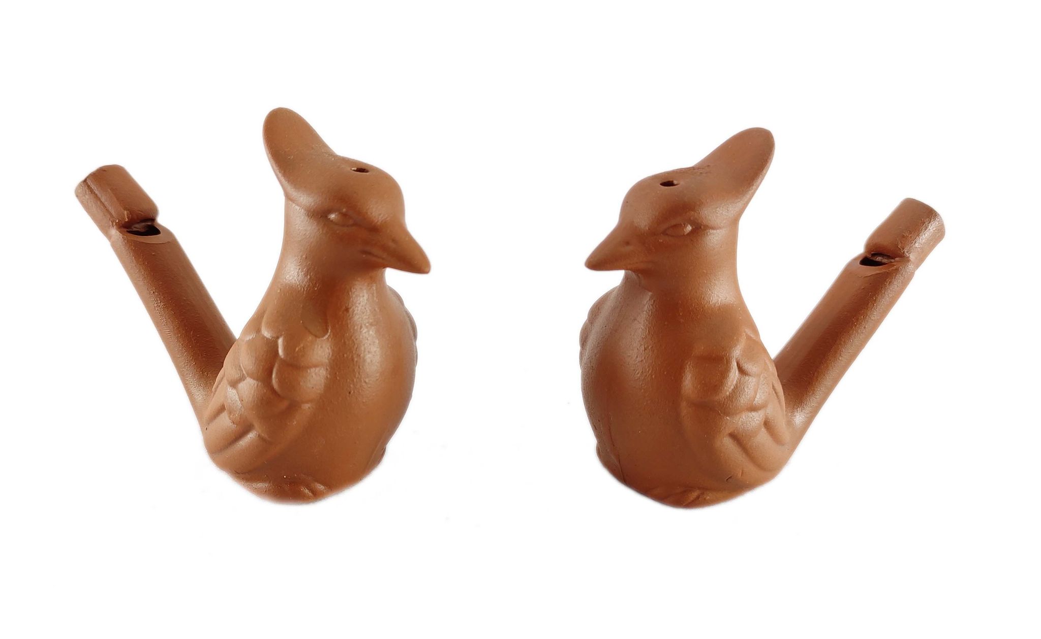 Pair of clay bird water whistle musical toy - clay bird water whistle – decorative terracotta bird - fill the water and blow the bird for different sounds