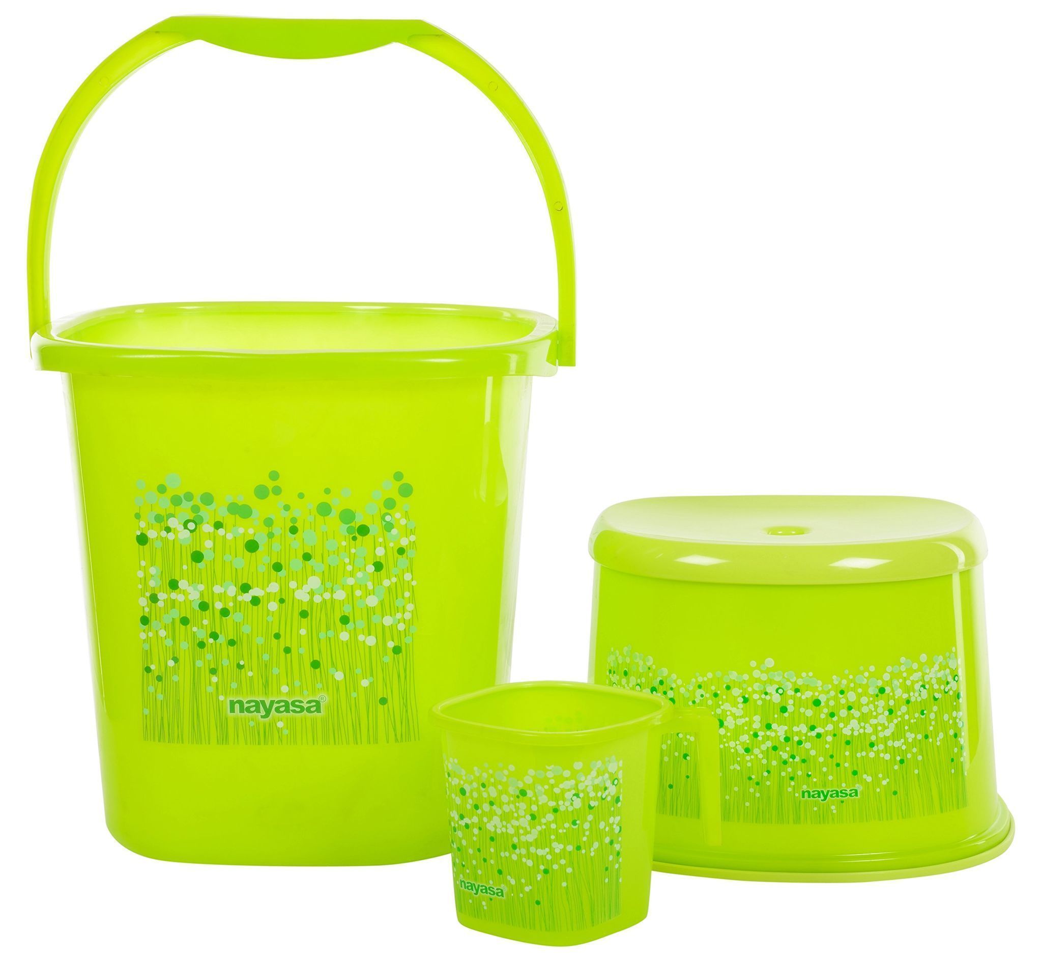 AAROHI13 Piece Plastic Bathroom Set, Green -