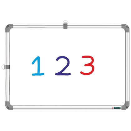 SHELFKING Non-Magnetic 1X1.5 Feet Double Sided Whiteboard & Chalkboard Both Side Writing Boards, One Side White Marker & Reverse Side Chalkboard Surface - Set of 1 Piece