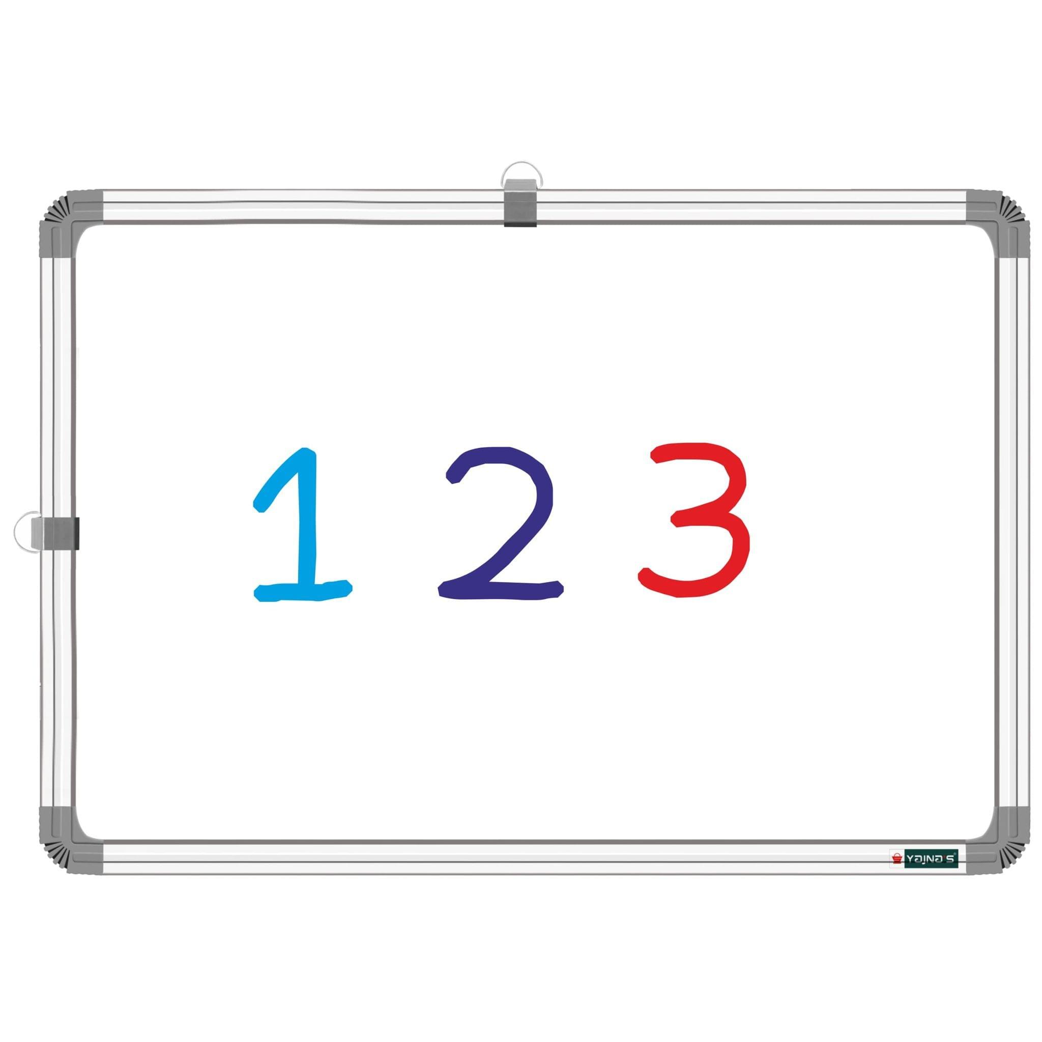 SHELFKING Non-Magnetic 1X1.5 Feet Double Sided Whiteboard & Chalkboard Both Side Writing Boards, One Side White Marker & Reverse Side Chalkboard Surface - Set of 1 Piece