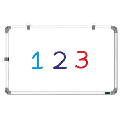 SHELFKING Non-Magnetic 2X1 Feet Double Sided Whiteboard and Chalkboard Both Side Writing Boards, One Side Whiteboard Marker and Back Side Chalkboard Surface - Set of 1 Piece