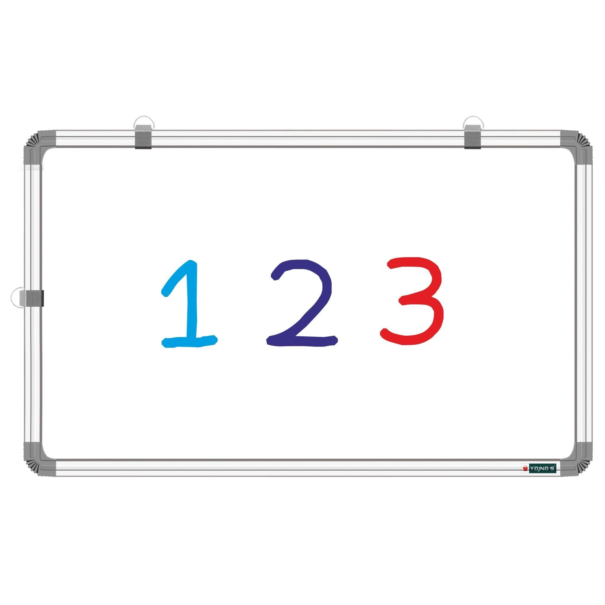 SHELFKING Non-Magnetic 2X1 Feet Double Sided Whiteboard and Chalkboard Both Side Writing Boards, One Side Whiteboard Marker and Back Side Chalkboard Surface - Set of 1 Piece