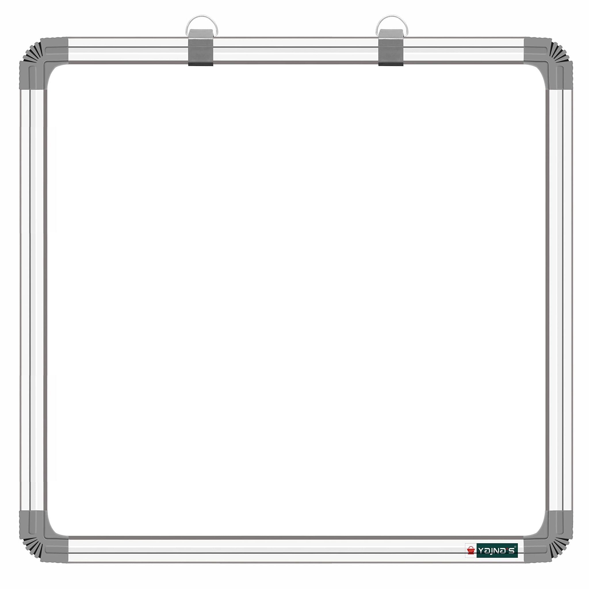 SHELFKING Non-Magnetic 2X2 Feet Double Sided Whiteboard and Chalkboard Both Side Writing Boards, One Side Whiteboard Marker and Back Side Chalkboard Surface - Set of 1 Piece