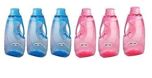 Nayasa Superplast Plastic Fontana PET Bottle 1.5 Litre, Set of 6, Blue and Pink