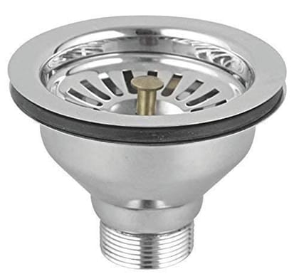 A2DR Stainless Steel Extra Heavy 4" inch Waste Coupling Sink Jali for Kitchen Wash Basin Drain (Chrome Finished)