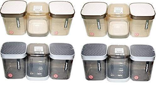 Nayasa Superplast Fusion Plastic Container Set, 1 Litre, Set of 12, Multicolour