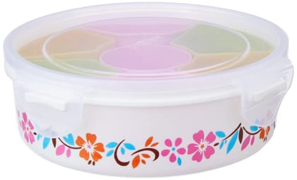 Nayasa Plastic Printed Masala Box (3-inch, Multicolour)