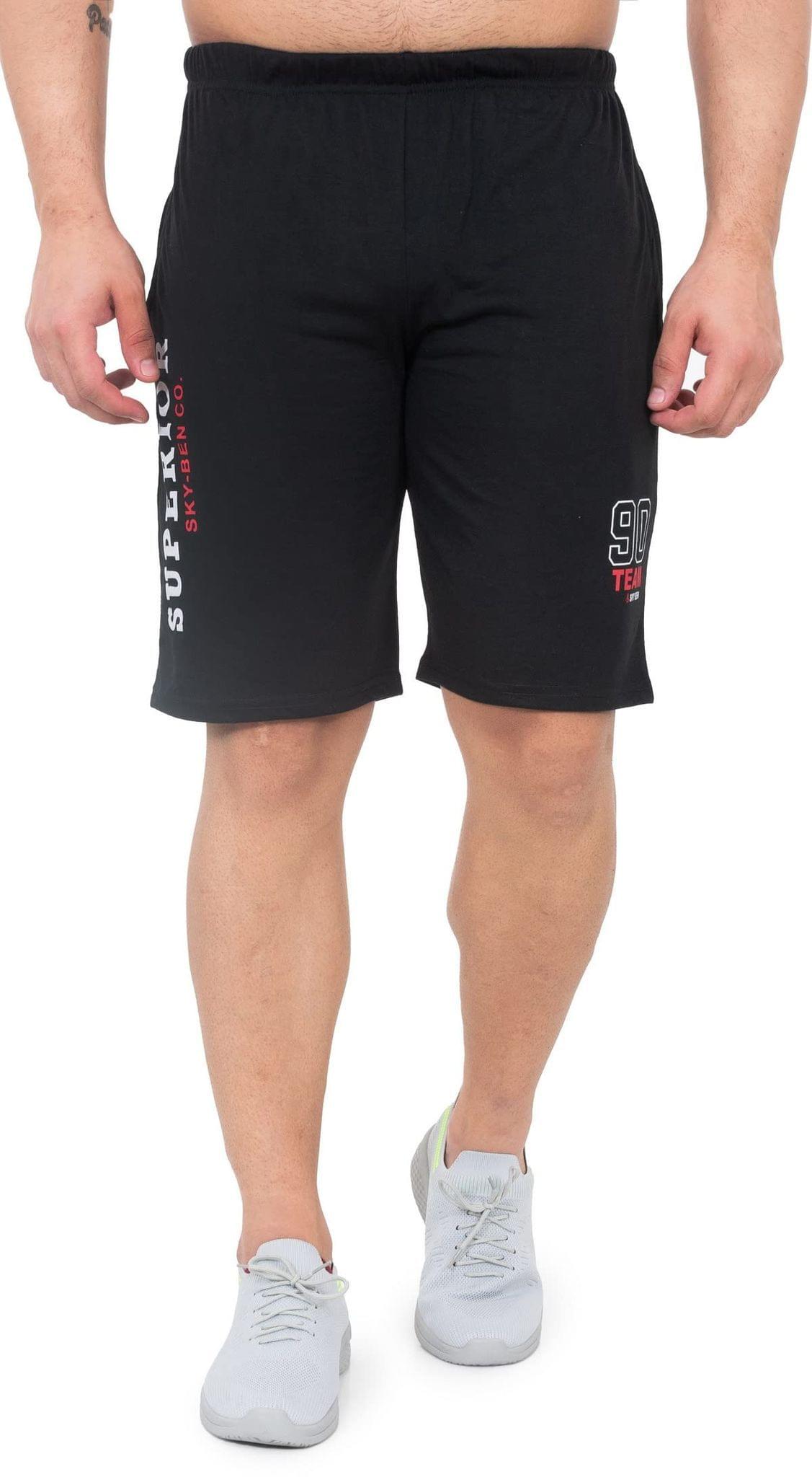 Men's Printed Black Stylish Regular Fit Shorts