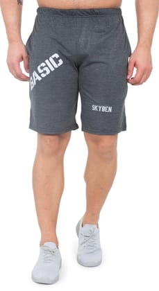 Men's Printed Dark Grey Printed Shorts