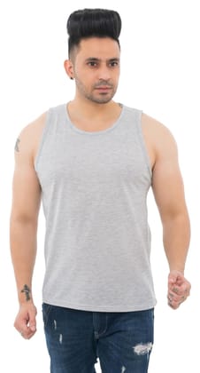 Men's Plain Light Milange Colored Sando