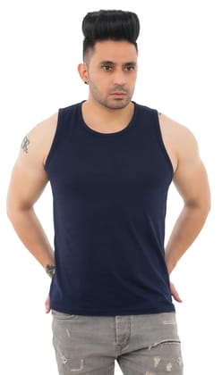 Men's Plain Navy Colored Sando