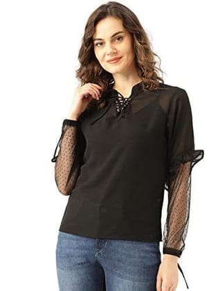 Marc Loire Women's Black Fashion Western Party & Casual Wear Top