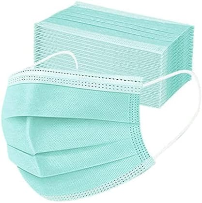 Marc Loire Non-woven Fabric 3 Layered Disposable Face Mask with inbuilt Nose Clip CE, ISO & GMP Certified; Green
