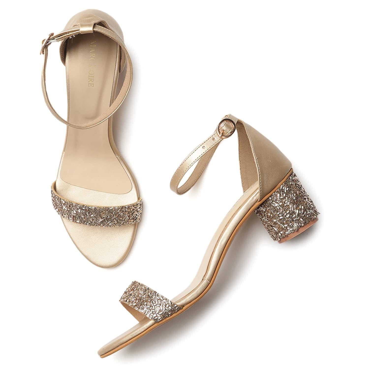 Buy online Mochi Women's Gold Fashion Sandals-3 Uk/india (36  Eu)(34-9507-15-36) from heels for Women by Mochi for ₹1790 at 11% off |  2024 Limeroad.com