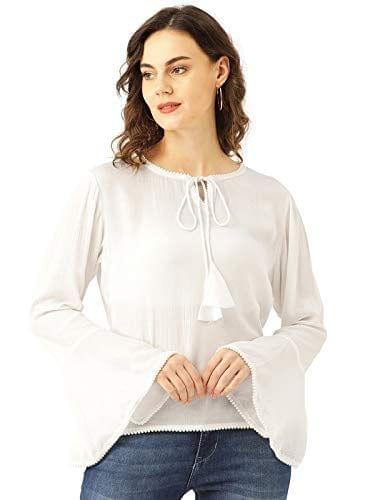 Marc Loire Women's White Fashion Western Party & Casual Wear Top