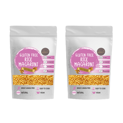 INDULGENCE Gluten Free Rice Macaroni Pack of 2 (400 Gms)