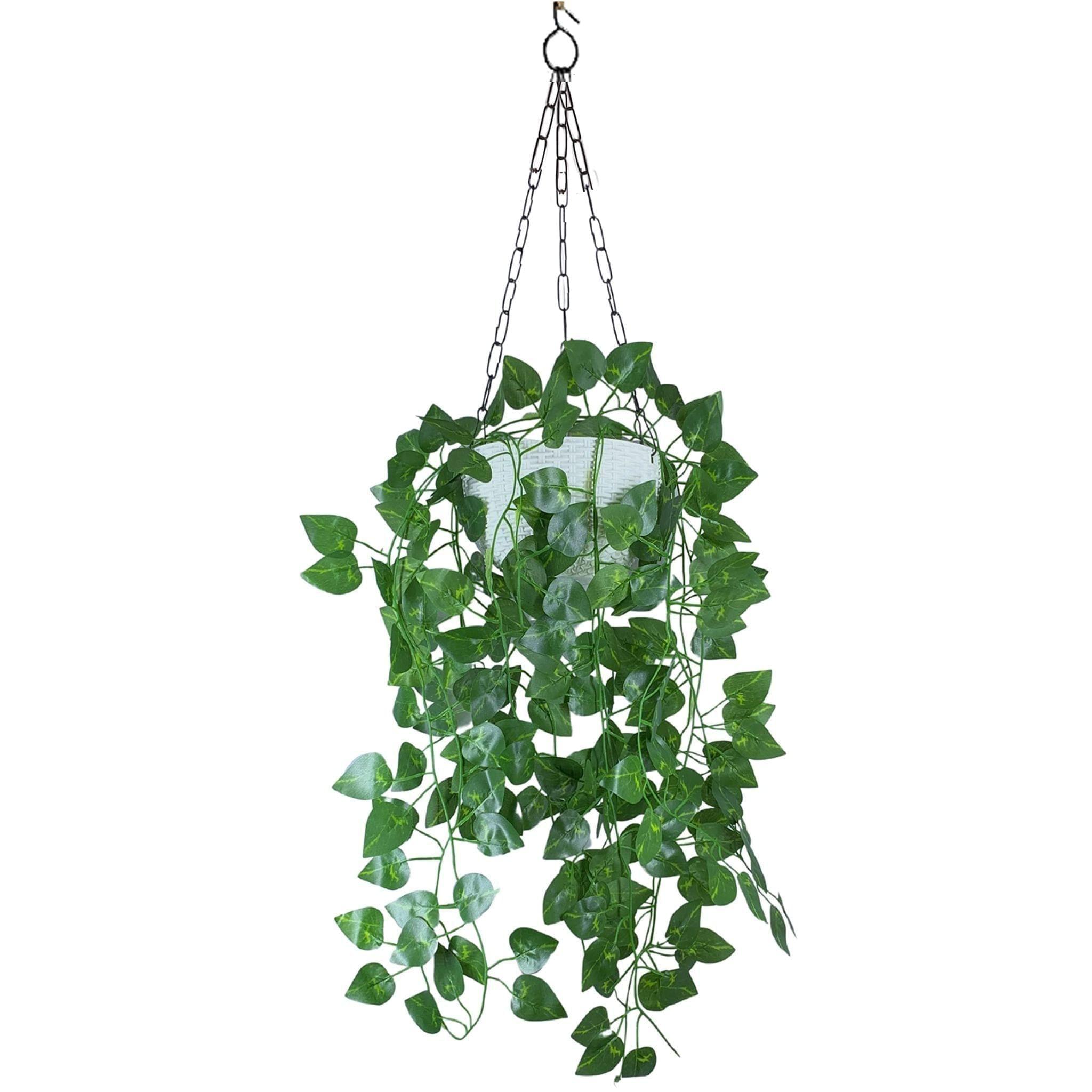 Tdas Artificial Plants with Pot Leaves Hanging Ivy Garlands Plant Greenery Vine Creeper Home Decor Door Wall Balcony Decoration Party Festival Craft (Design1)