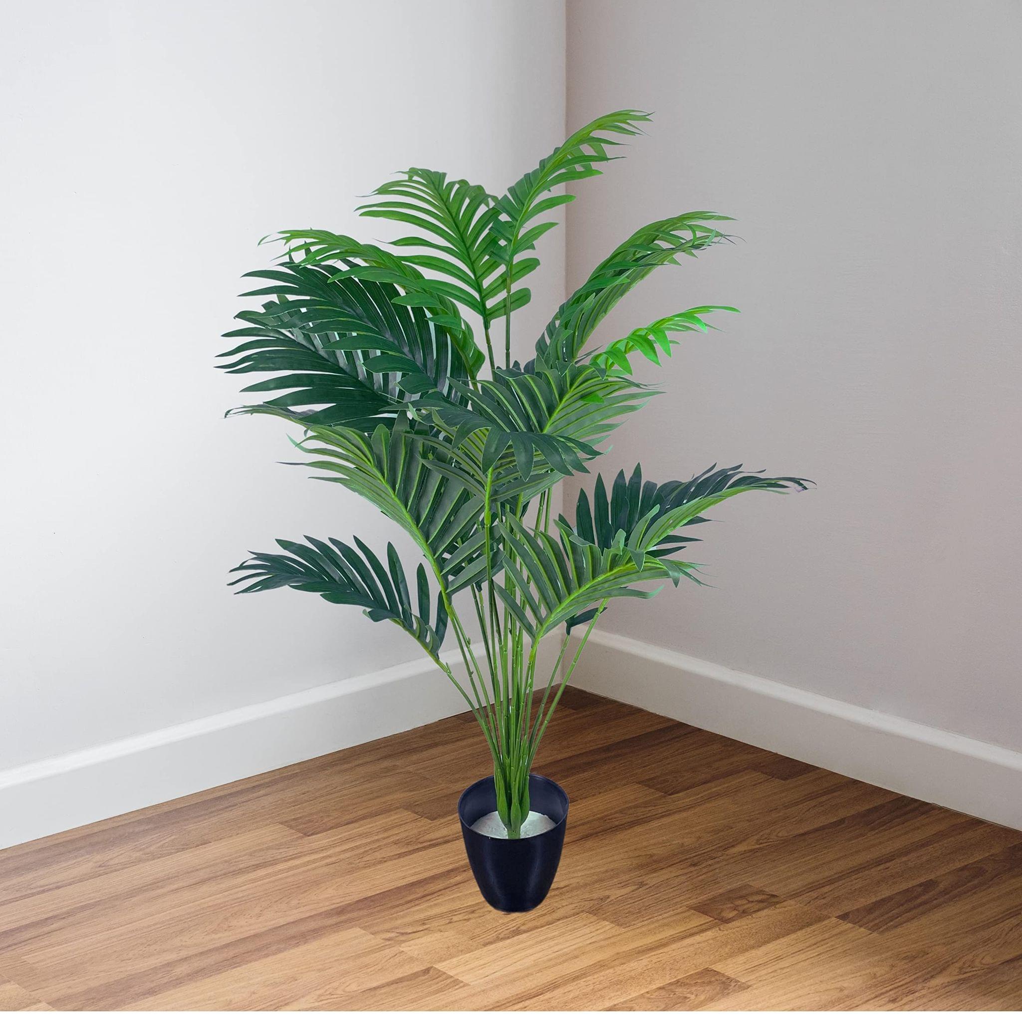 Tdas Artificial Plants for Home Decor Big Size with Pot Item Living Room Large Plastic Palm Tree Fake Plant Leaves Balcony Office Bamboo Decoration Decorative Decors ? 75 cm, 18 Leaves (Plam)