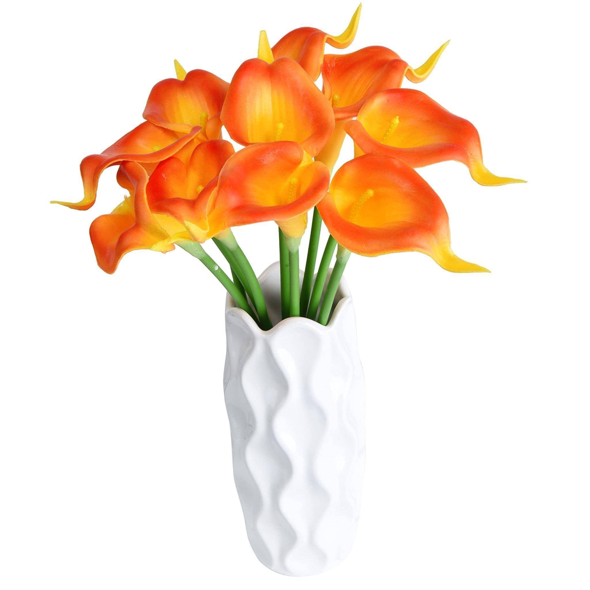 Tdas Artificial Lily Flowers Plants Home Decor Items Flower Plant for vase  Living Room Hall Bedroom Decorative Decoration - 34 CM Long (Pot Not
