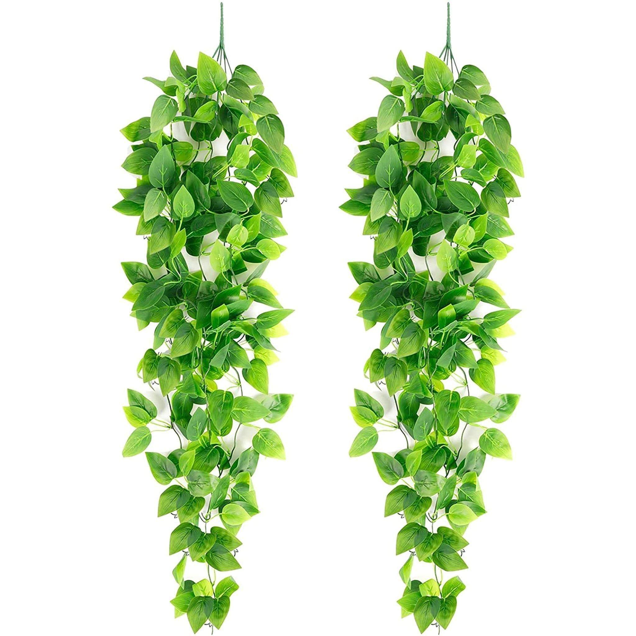 Tdas Artificial Plants Leaves Hanging Ivy Garlands Plant Greenery Vine Creeper Home Decor Door Wall Balcony Decoration Party Festival Craft (Design1 (2 Pieces))