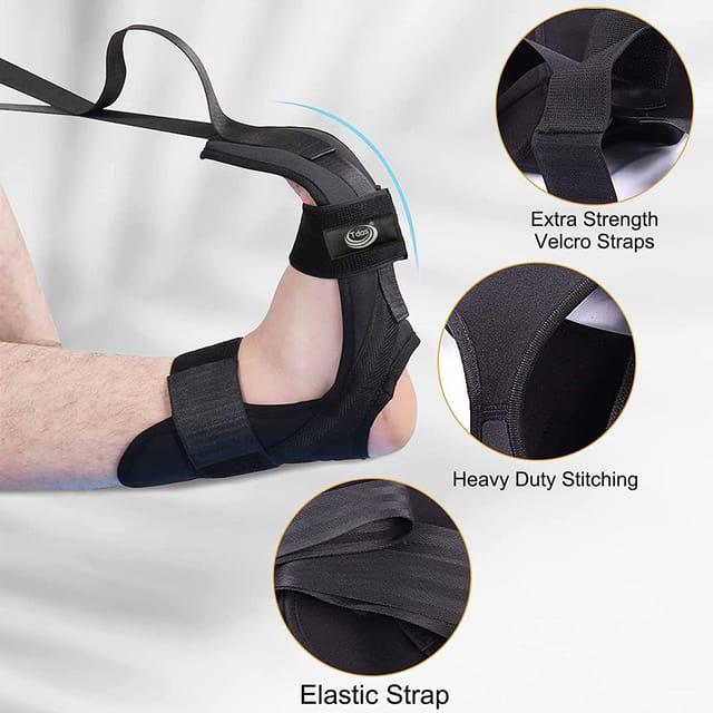 Buy Foot and Calf Stretcher-Stretching Strap For Plantar Fasciitis, Heel  Spurs, Foot Drop, Achilles Tendonitis & Hamstring. Yoga Foot & Leg Stretch  Strap. (Black)