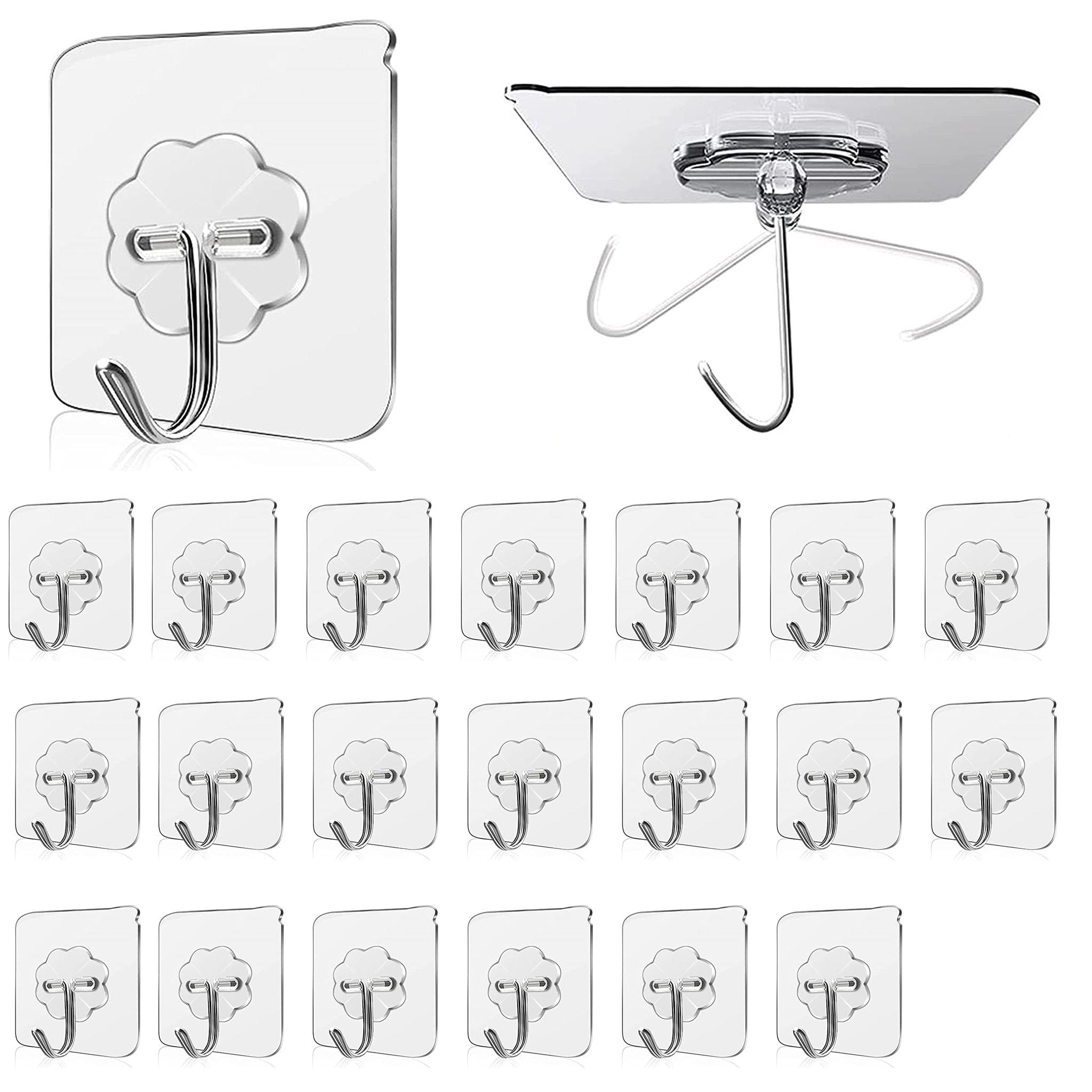 Tdas Transparent Metal Heavy Duty Adhesive Hooks Items Wall hangings self  Kitchen Accessories Hanger Without Drilling