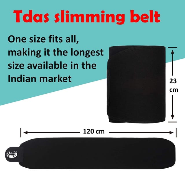Tdas sweat slim belt for men women waist stomach belt shaper