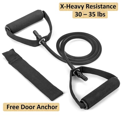Tdas Natural Rubber Heavy Weight Stretching Loop Resistance Toning Tube Band for Exercise Workout for Women Men - Set of 5