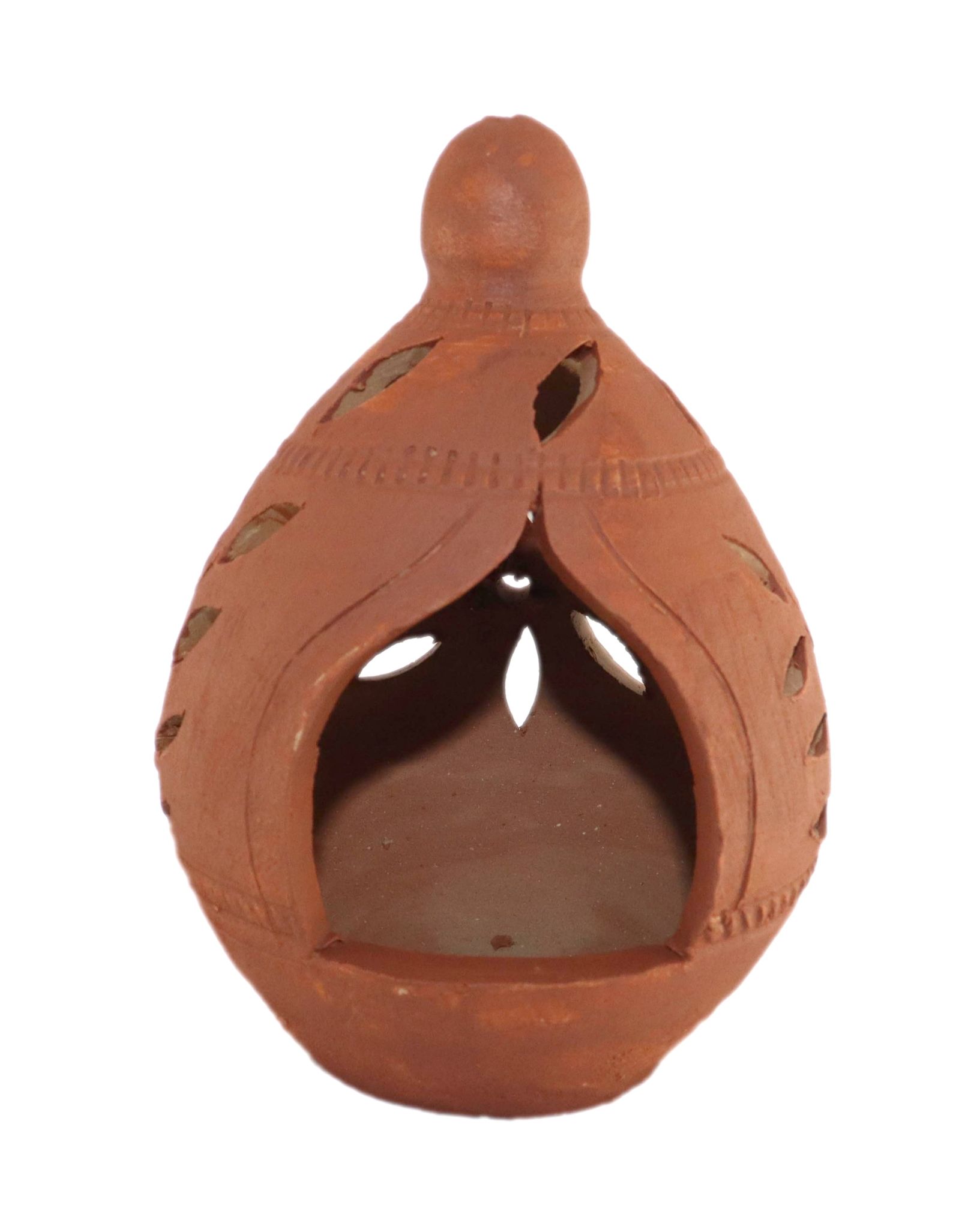 Earthen coconut shape terracotta hanging lamp - handmade clay mitti diya hanging lamp for festive radiance - clay oil lamp for home-balcony decor