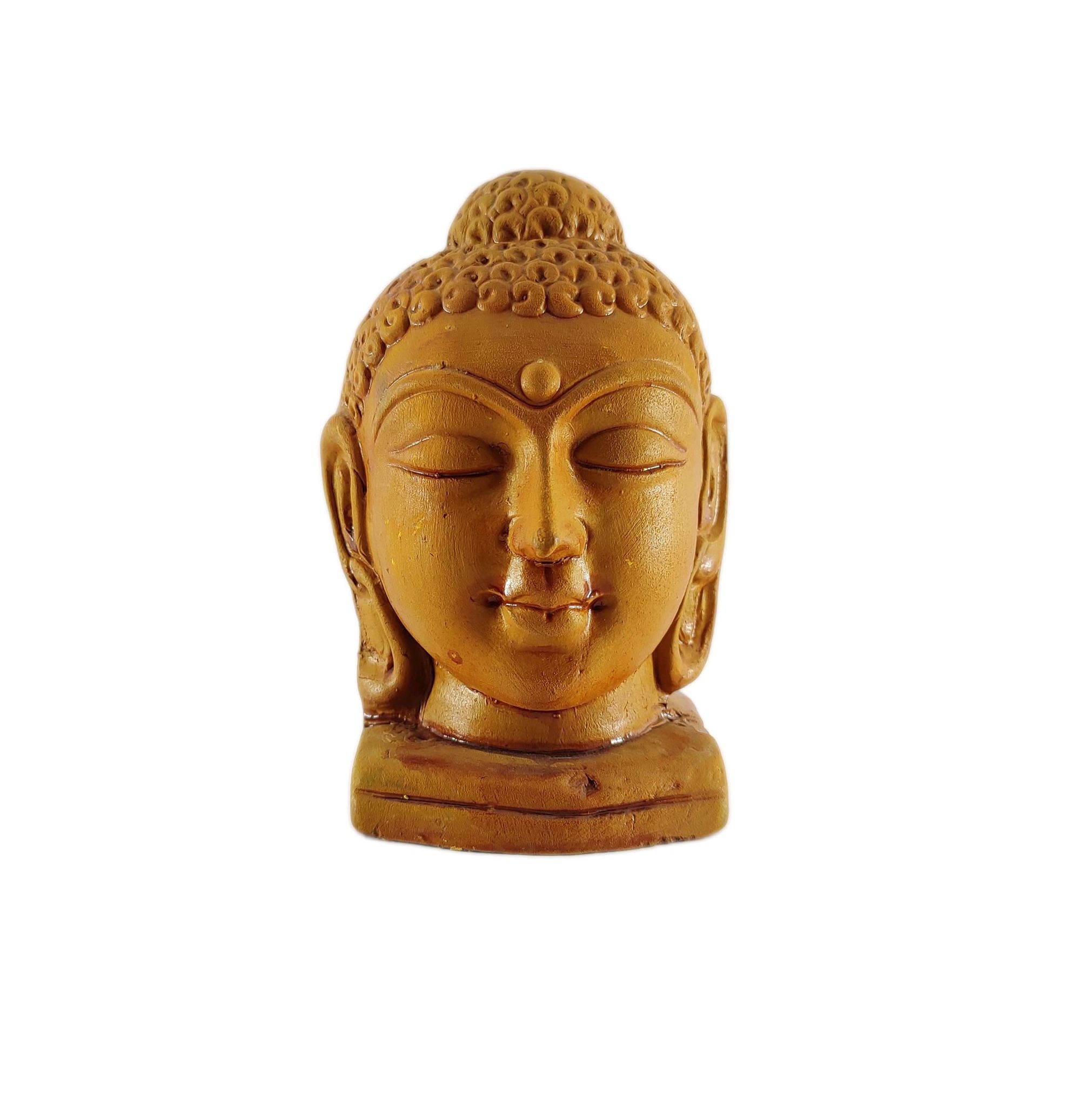 Terracotta Hand Carved Mahatma Buddha head figure - home and office decor - gautam statue home buddha face sculpture for peaceful ambiance