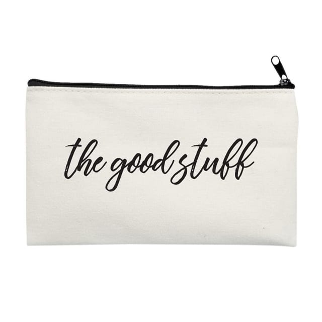 white canvas zipper bag White