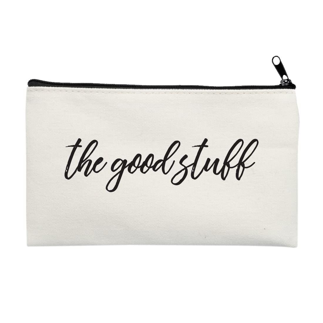 The Art People Good Stuff White Canvas Pouch with Zip