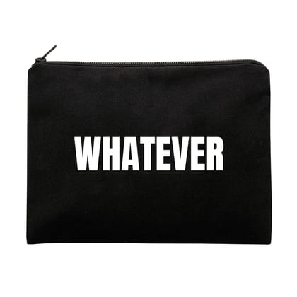 The Art People Whatever Black Canvas Pouch with Zip