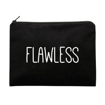 The Art People Flawless Black Canvas Pouch with Zip