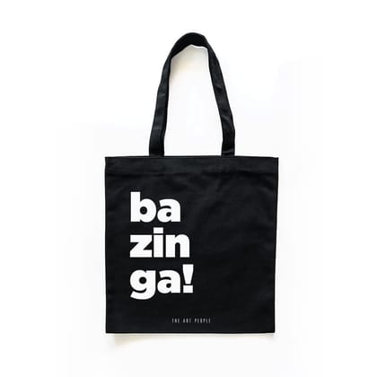 The Art People Bazinga Black Canvas Tote