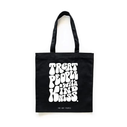 The Art People Kindness Black Canvas Tote